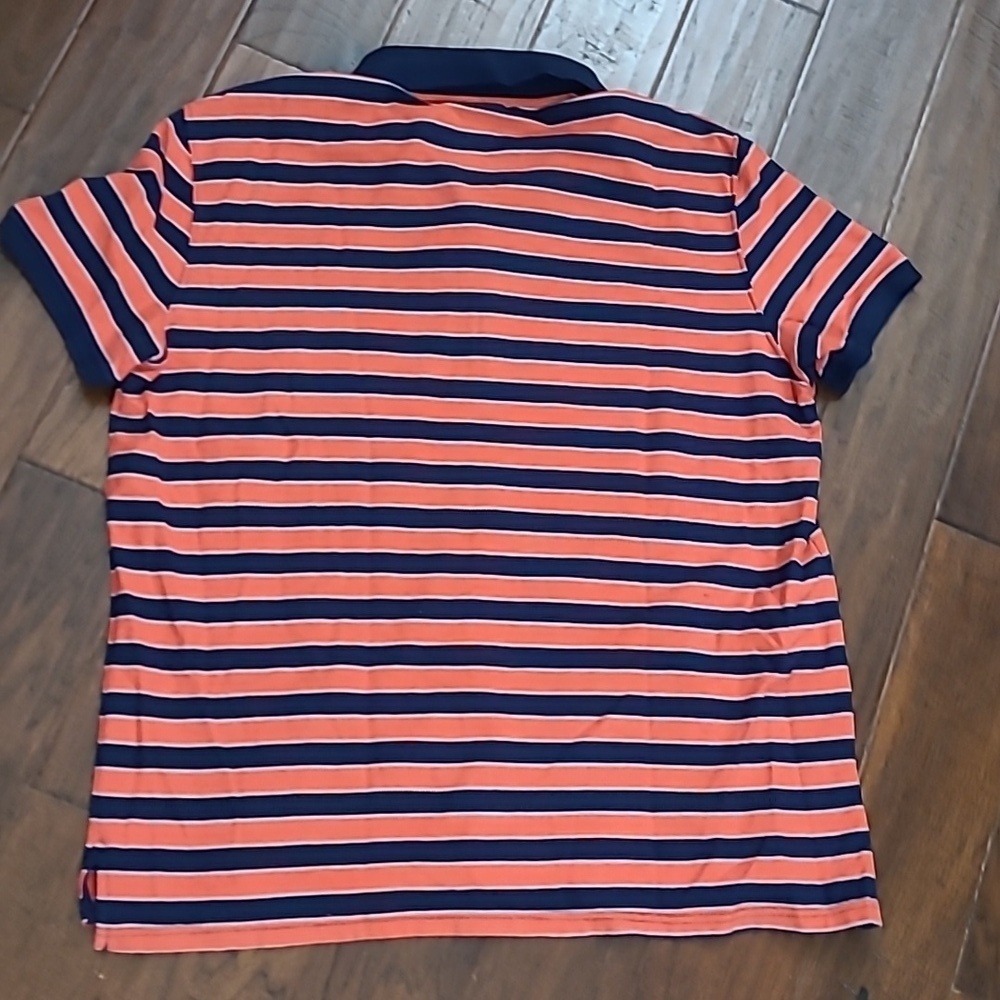 St. John's Bay Striped Polo Shirt in Navy and Orange size XXL - Picture 2 of 7